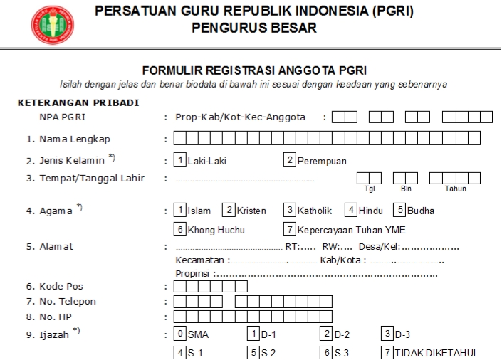 Pendaftaran PGRI Bolaang Mongondow - Persatuan Guru Republik Indonesia Cabang Bolaang Mongondow